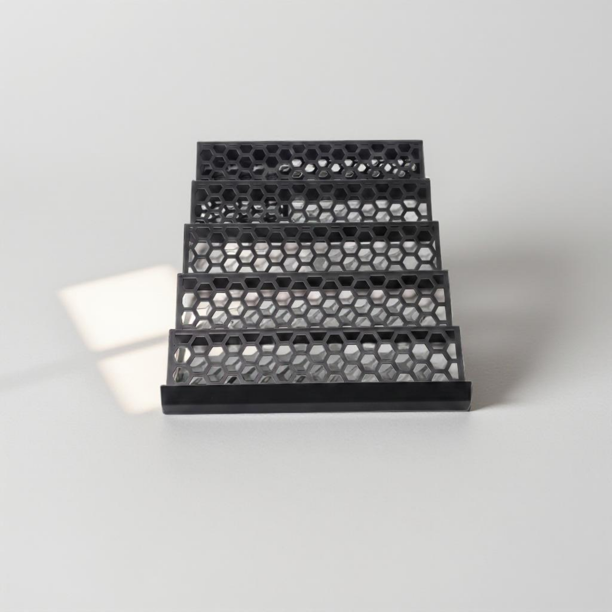 Standard Glass Display Case Card Trays Black - 2 glass shelf rows (6ft set x2) - 5 card row depth