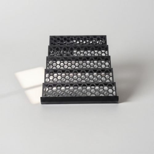 Standard Glass Display Case Card Trays Black - 2 glass shelf rows (6ft set x2) - 5 card row depth