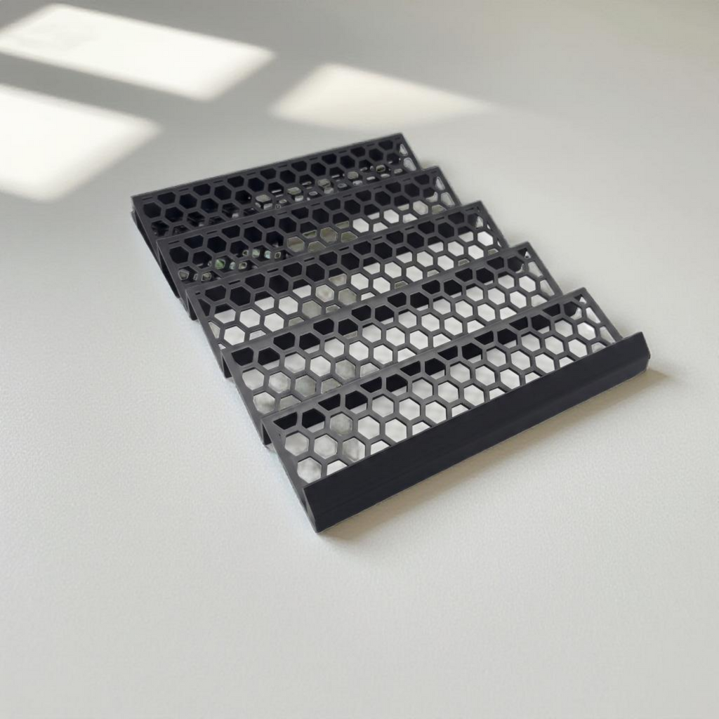 Standard Glass Display Case Card Trays Black - 2 glass shelf rows (6ft set x2) - 5 card row depth