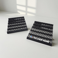 Standard Glass Display Case Card Trays Black - 2 glass shelf rows (6ft set x2) - 5 card row depth